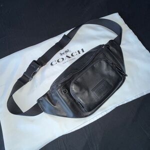 Coach Black Leather Racer Large Belt Bag